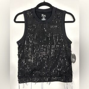 FCT Basics black sequin tank top